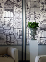 Sous la Verriere room setting — Pierre Frey wallpaper