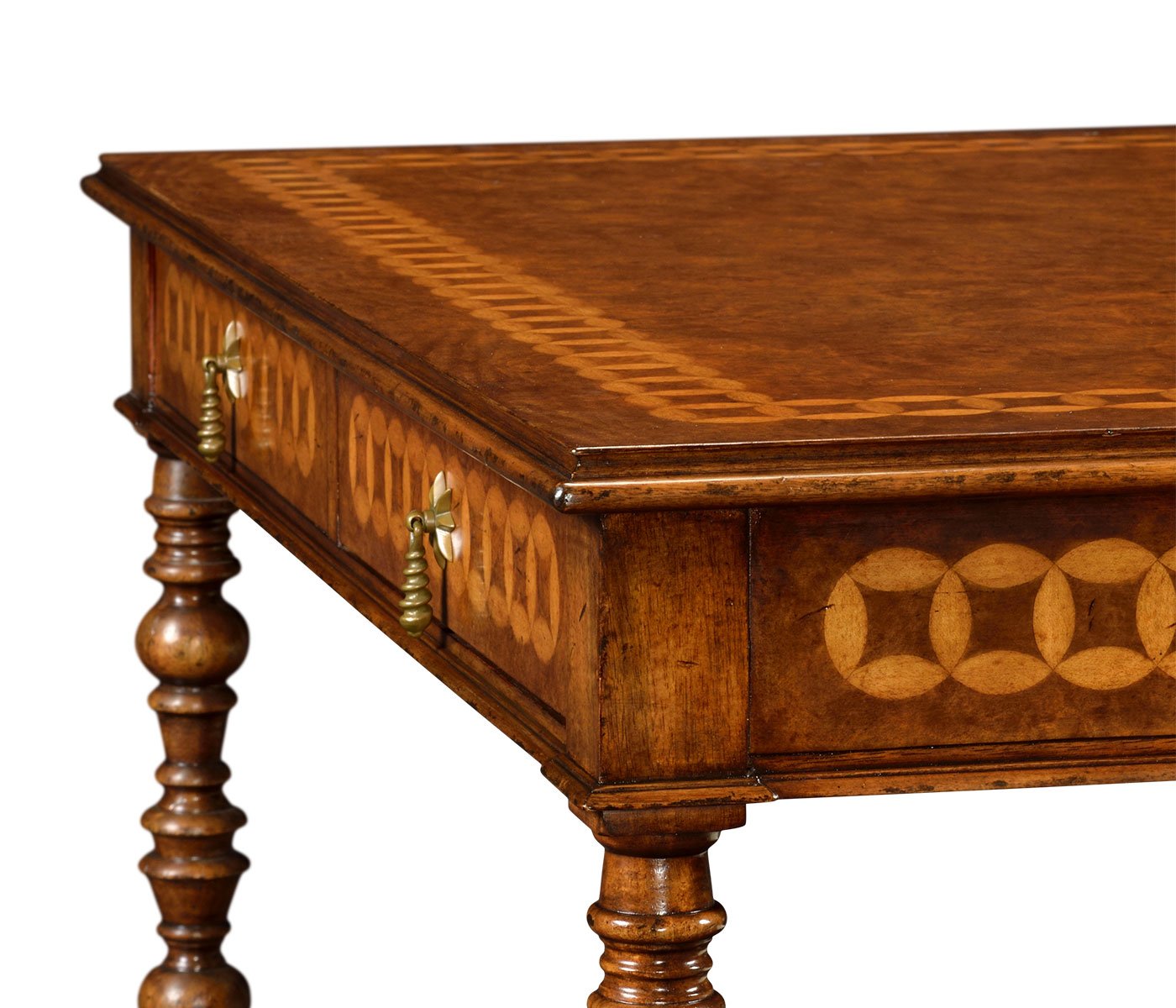 Circle inlay square coffee table