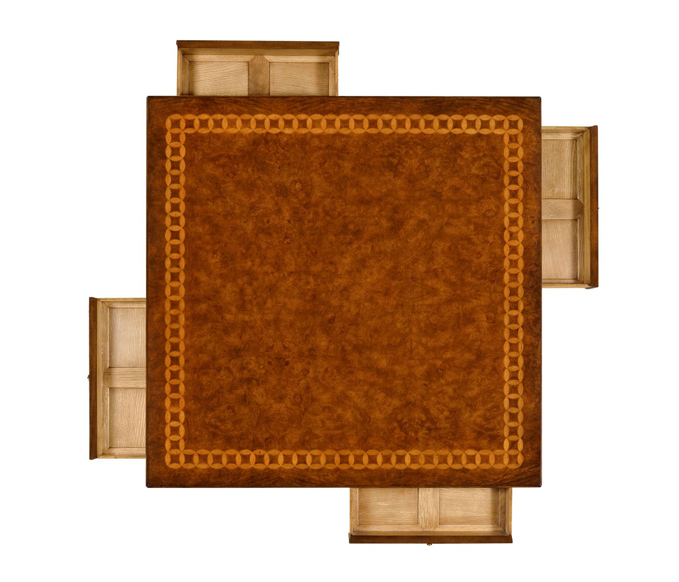 Circle inlay square coffee table