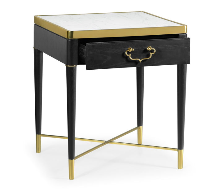 Square End Table in Ebonised Oak
