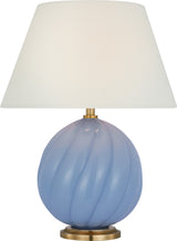 Talia 13" Cordless Bordslampa — Julie Neill for Visual Comfort & Co. — Blue with Linen Shade