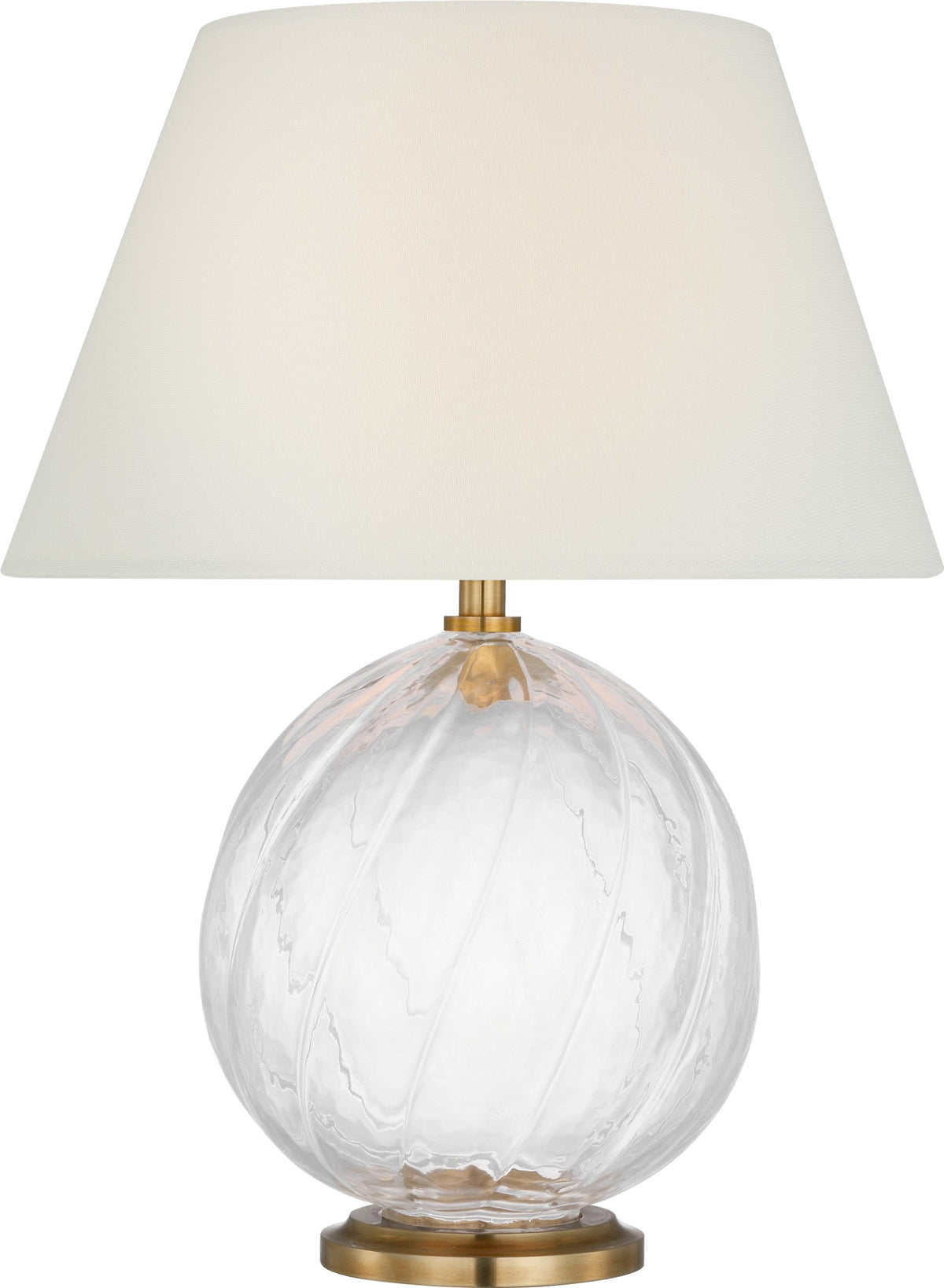 Talia 13" Cordless Bordslampa — Julie Neill for Visual Comfort & Co. — Clear Glass with Linen Shade