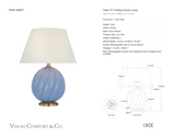 Talia 13" Cordless Bordslampa — Julie Neill for Visual Comfort & Co. måttskiss