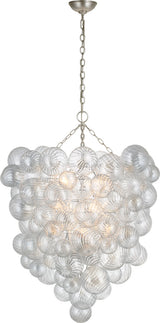 Talia Grande Entry Takkrona — Julie Neill for Visual Comfort & Co. — Burnished Silver Leaf with Clear Swirled Glass