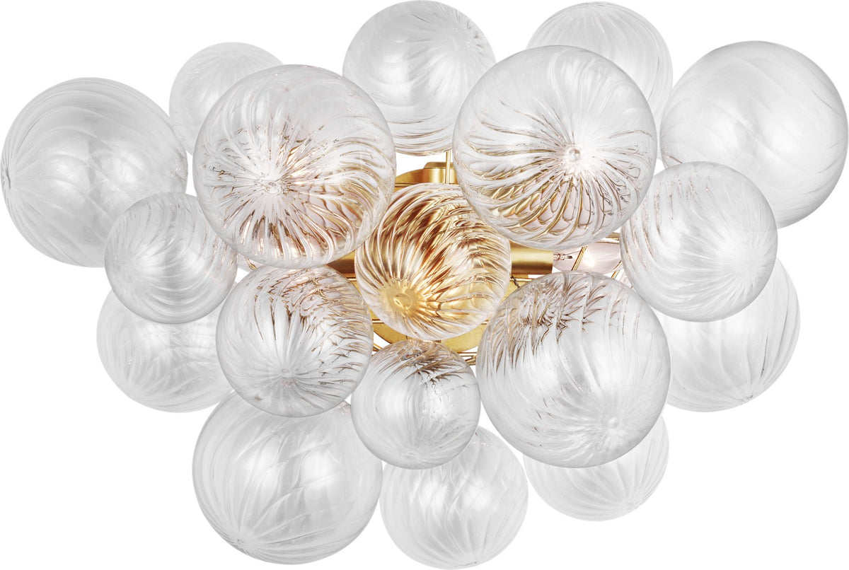 Talia Large Wall Light — Julie Neill for Visual Comfort & Co. — Gild with Clear Swirled Glass