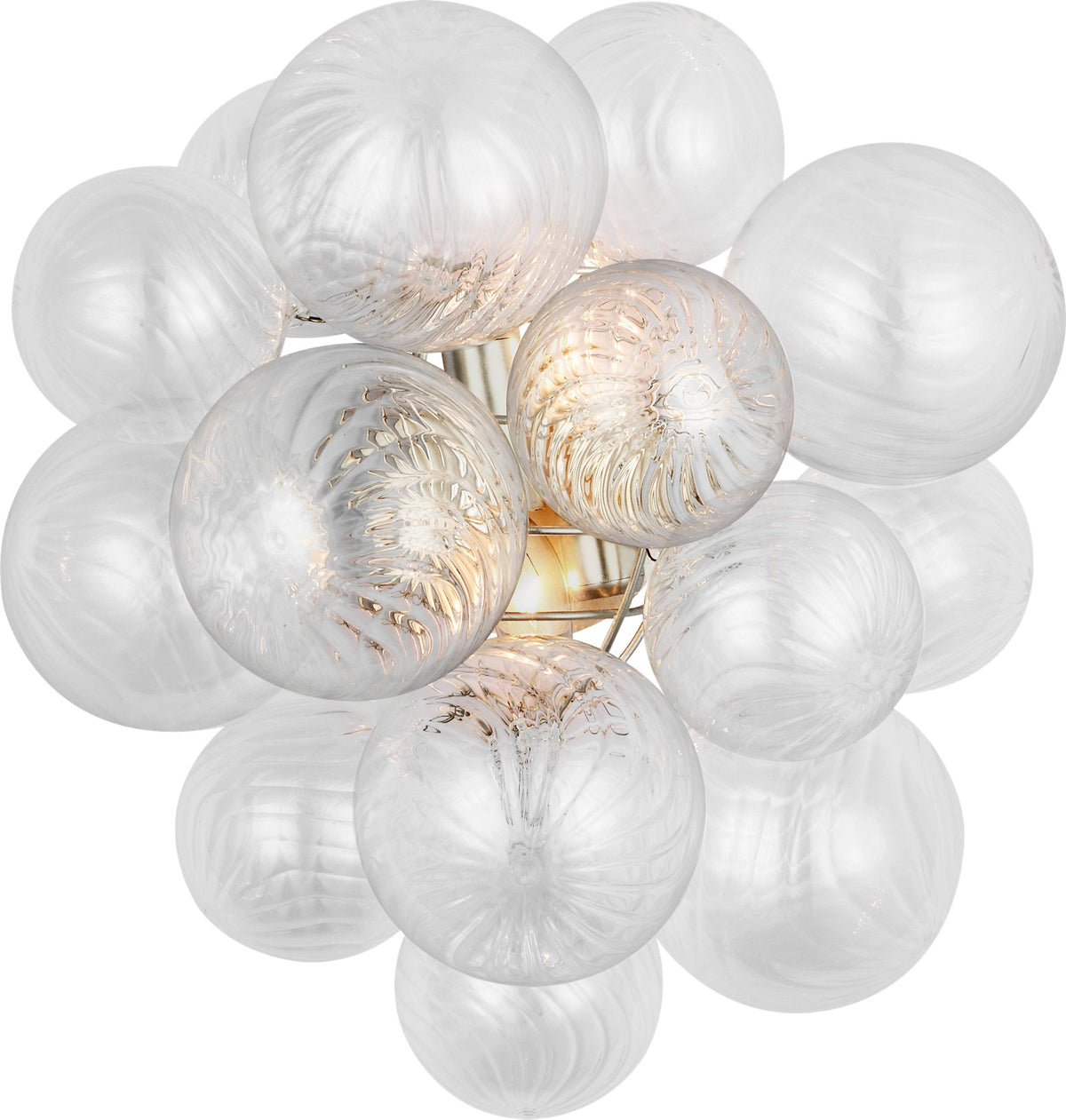 Talia Medium Vägglampa — Julie Neill for Visual Comfort & Co. — Burnished Silver Leaf with Clear Swirled Glass