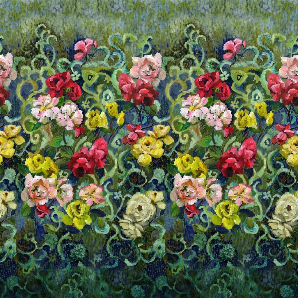 Tapestry Flower Vintage Green — Designers Guild tapet