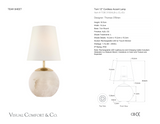 Terri 12" Cordless Table Lamp — Thomas O'Brien for Visual Comfort & Co. dimension drawing