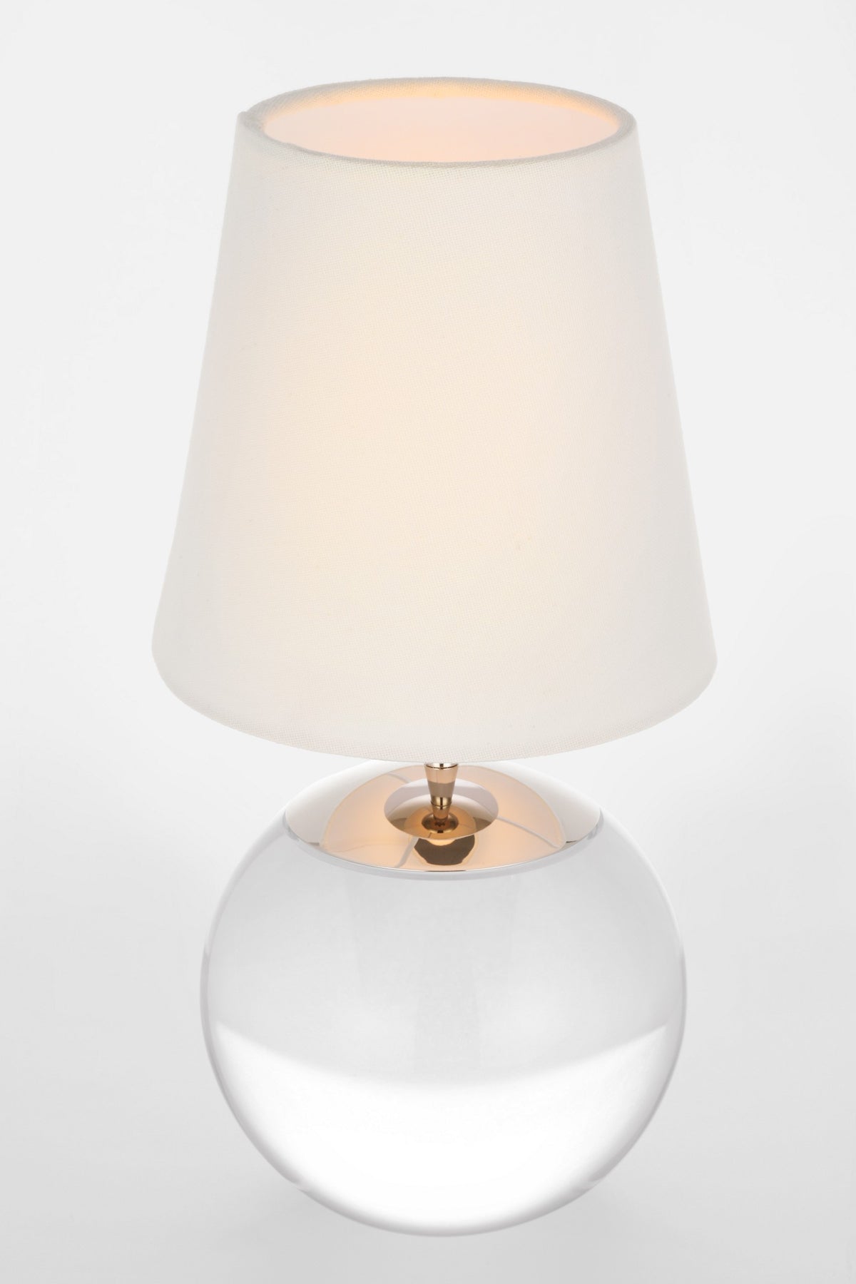 Terri 12" Cordless Bordslampa — Thomas O'Brien for Visual Comfort & Co. — Crystal with Linen Shade detaljbild