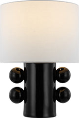 Tiglia Low Bordslampa — Kelly Wearstler for Visual Comfort & Co. — Black with Linen Shade