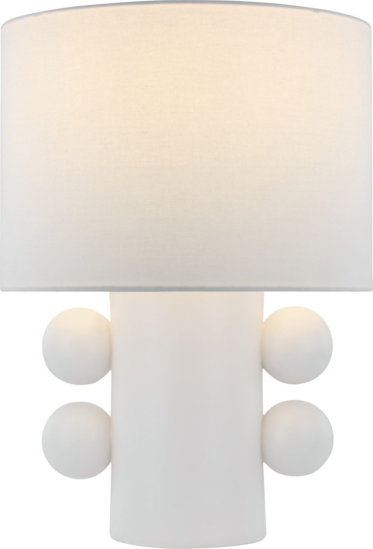 Tiglia Low Bordslampa — Kelly Wearstler for Visual Comfort & Co. — Plaster White with Linen Shade