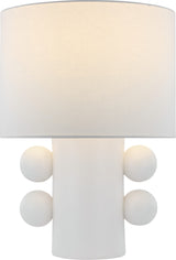 Tiglia Low Bordslampa — Kelly Wearstler for Visual Comfort & Co. — Plaster White with Linen Shade