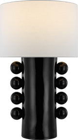 Tiglia Tall Bordslampa — Kelly Wearstler for Visual Comfort & Co. — Black with Linen Shade