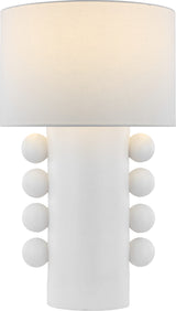 Tiglia Tall Bordslampa — Kelly Wearstler for Visual Comfort & Co. — Plaster White with Linen Shade