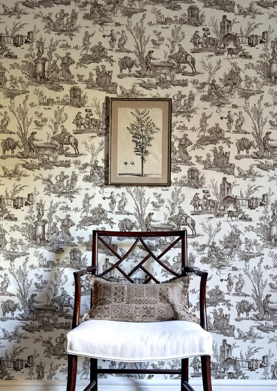 Toile Baptiste Douce Noir — Lewis & Wood tapet
