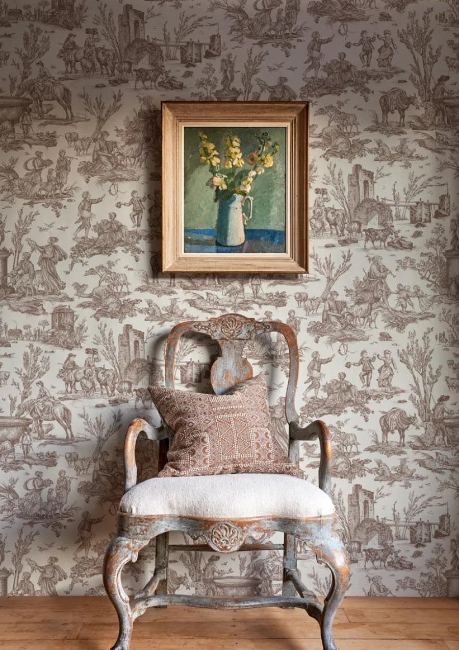 Toile Baptiste Marron — Lewis & Wood tapet