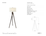 Tripod-lattiavalaisin — Chapman & Myers for Visual Comfort & Co. mittapiirros