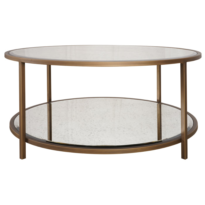 Upton Coffee Table in Antique Brass - Round - Keiichi