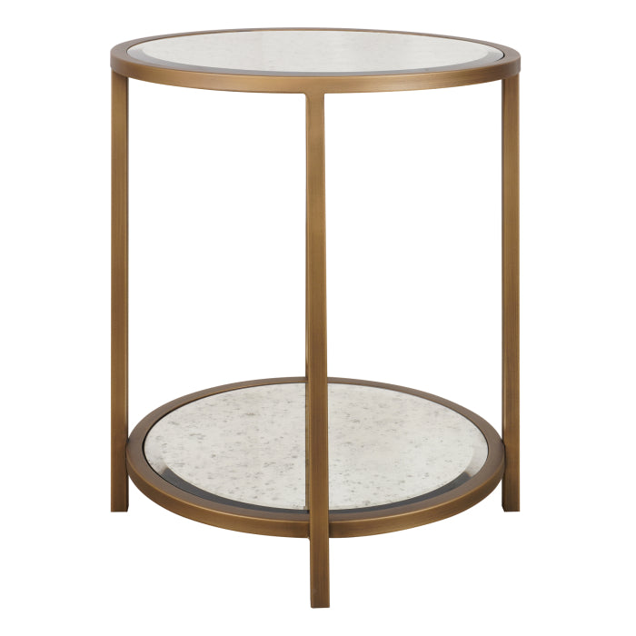 Upton Side Table in Antique Brass - Round - Keiichi