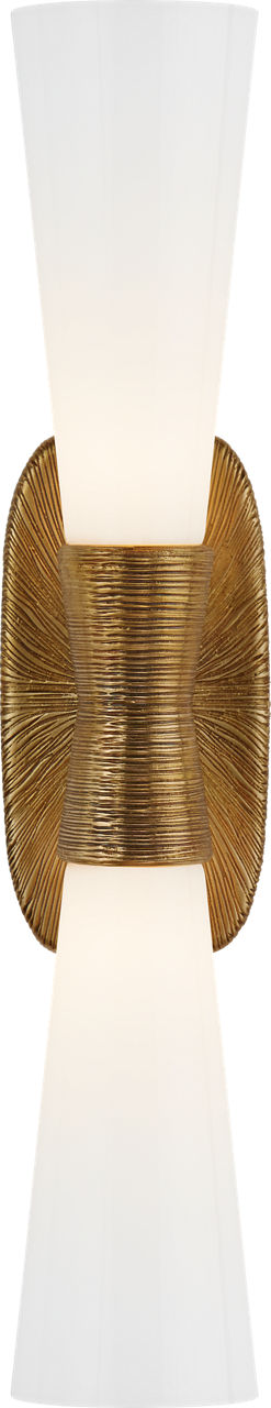 Utopia Large Double Vägglampa — Kelly Wearstler for Visual Comfort & Co. — Gild with White Glass