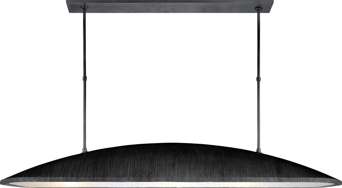 Utopia Large Linear Pendant — Kelly Wearstler for Visual Comfort & Co. — Aged Iron with Frosted Acrylic