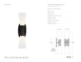 Utopia Small Double Vägglampa — Kelly Wearstler for Visual Comfort & Co. måttskiss