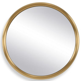 Atkinson Modern Round Mirror in Brass