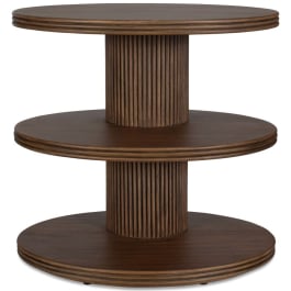 Top Tier Oval Side Table in Walnut - undefined