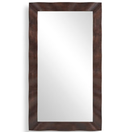 Wrinkle Wavy Mirror in Wood - undefined