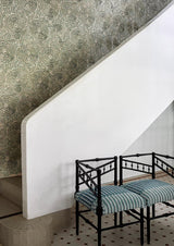 Velvet Lines room setting — Pierre Frey fabric