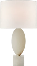 Versa Large Bordslampa — Julie Neill for Visual Comfort & Co. — Alabaster with Linen Shade