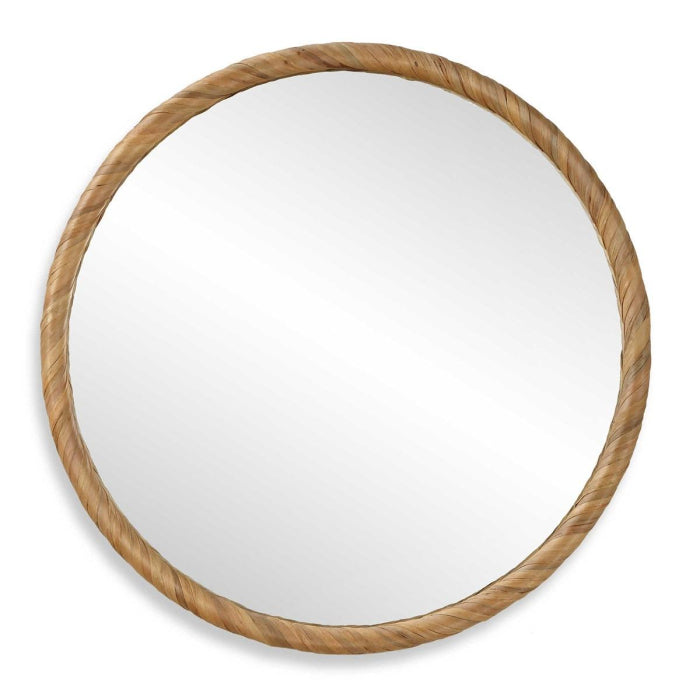 Round Seagrass Mirror - Keiichi