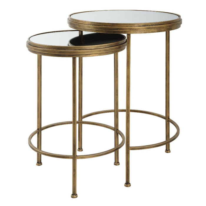 Occular Nesting Side Tables Brushed Gold - Keiichi