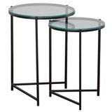 Orbit Nesting Side Tables Black & Glass - Keiichi