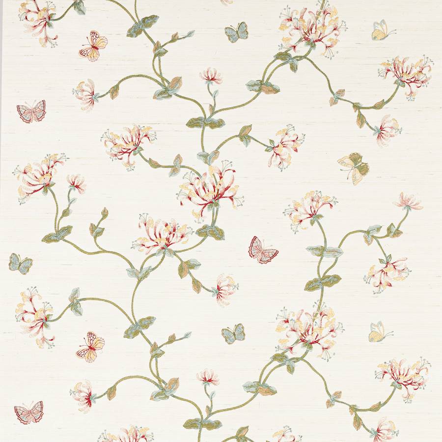 Honeysuckle Garden Pink/Green — Colefax & Fowler tapet
