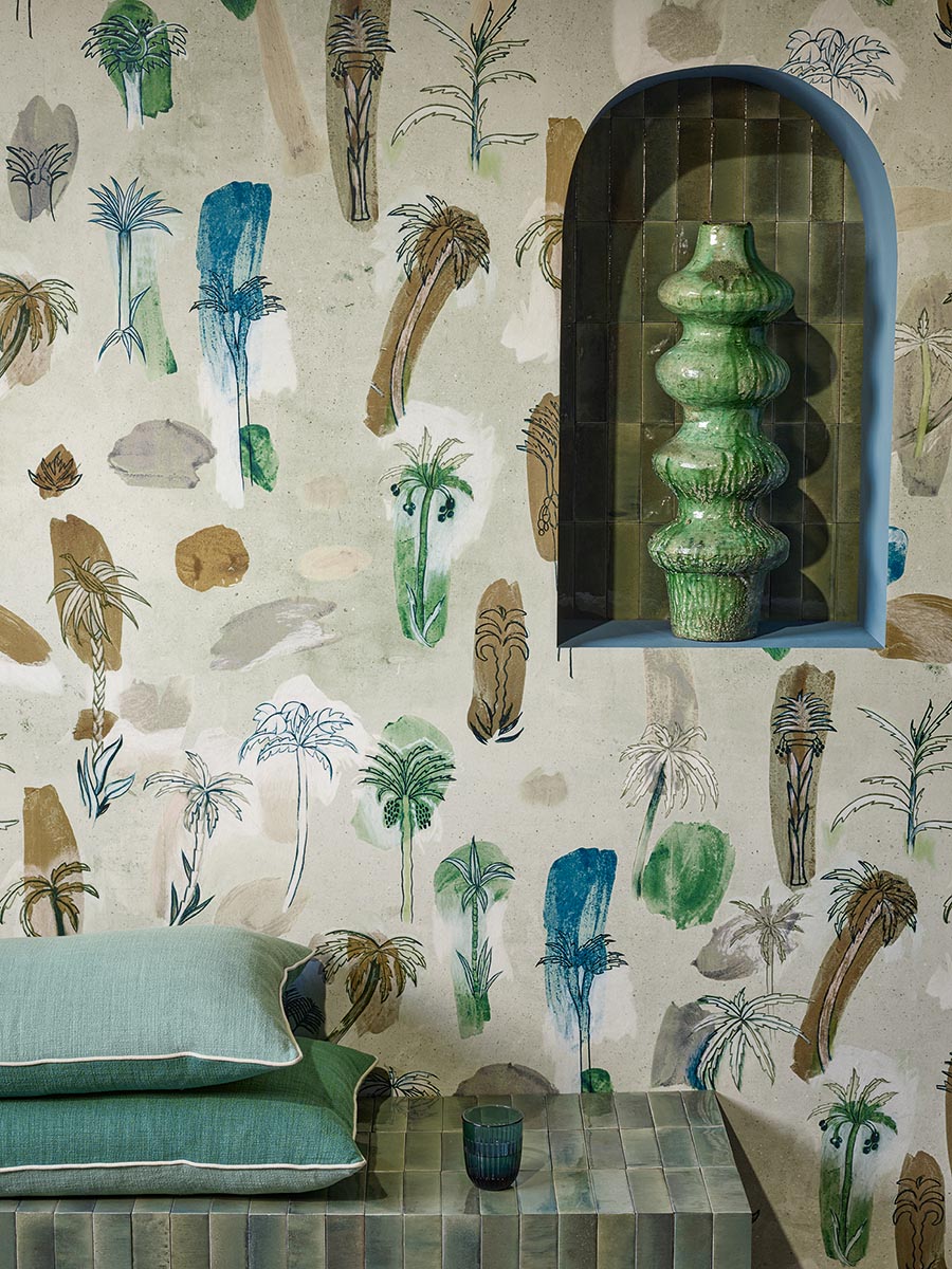 Wahiba room setting — Pierre Frey wallpaper