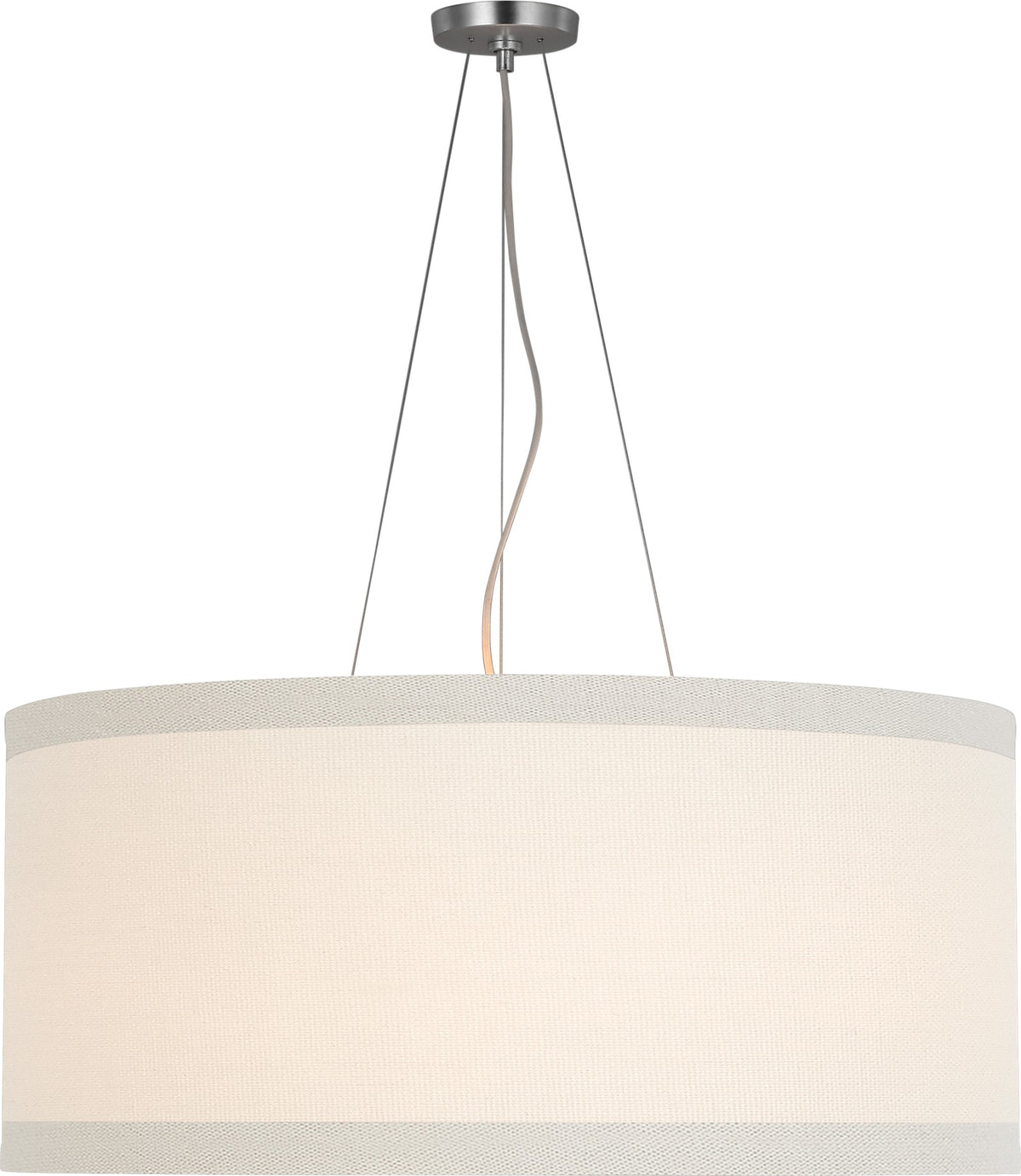 Walker Large Ceiling Light — kate spade new york for Visual Comfort & Co. — Burnished Silver Leaf with Cream Linen Shade