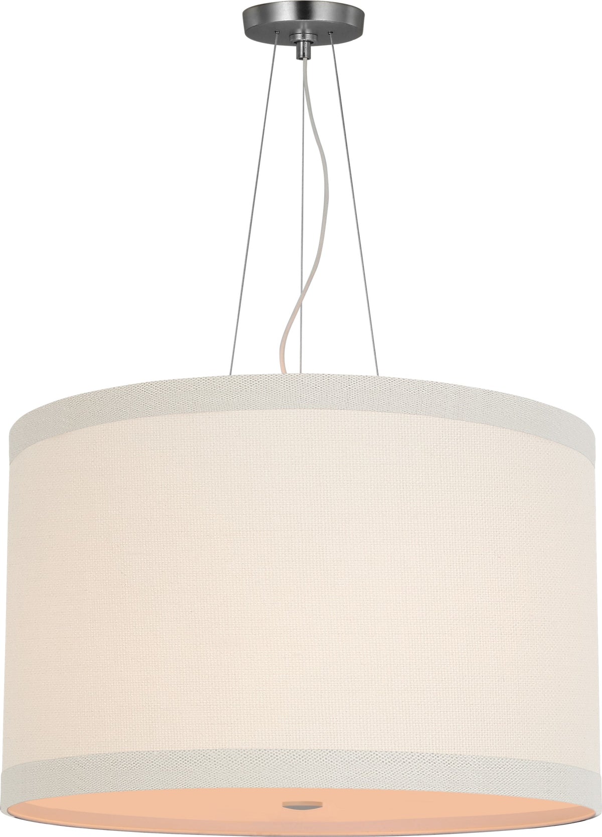 Walker Medium Taklampa — kate spade new york for Visual Comfort & Co. — Burnished Silver Leaf with Cream Linen Shade