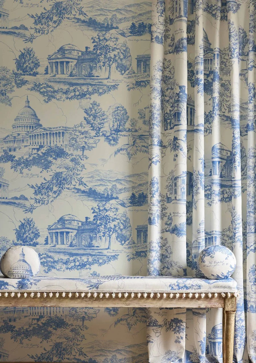 Washington Toile Blue Ridge — Lewis & Wood tapet
