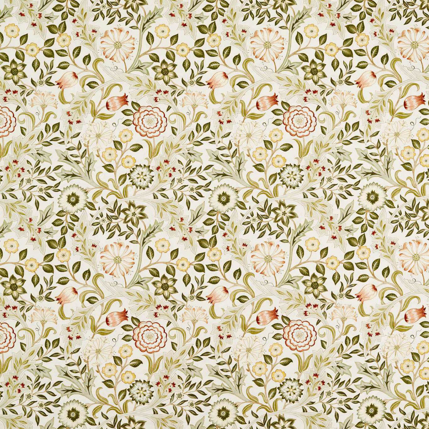 Wilhelmina Wide Width Russet/Leaf Green — Morris & Co tyg