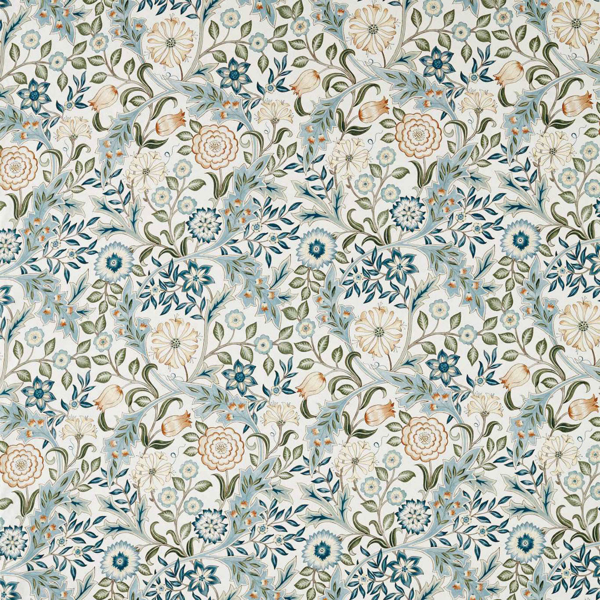Wilhelmina Wide Width Tygprov — Morris & Co Soft Blue/Peach