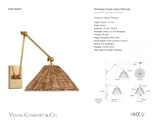 Wimberley Double Library Wall Light — Marie Flanigan for Visual Comfort & Co. dimension drawing