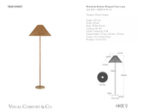 Wimberley Medium Wrapped Golvlampa — Marie Flanigan for Visual Comfort & Co. måttskiss