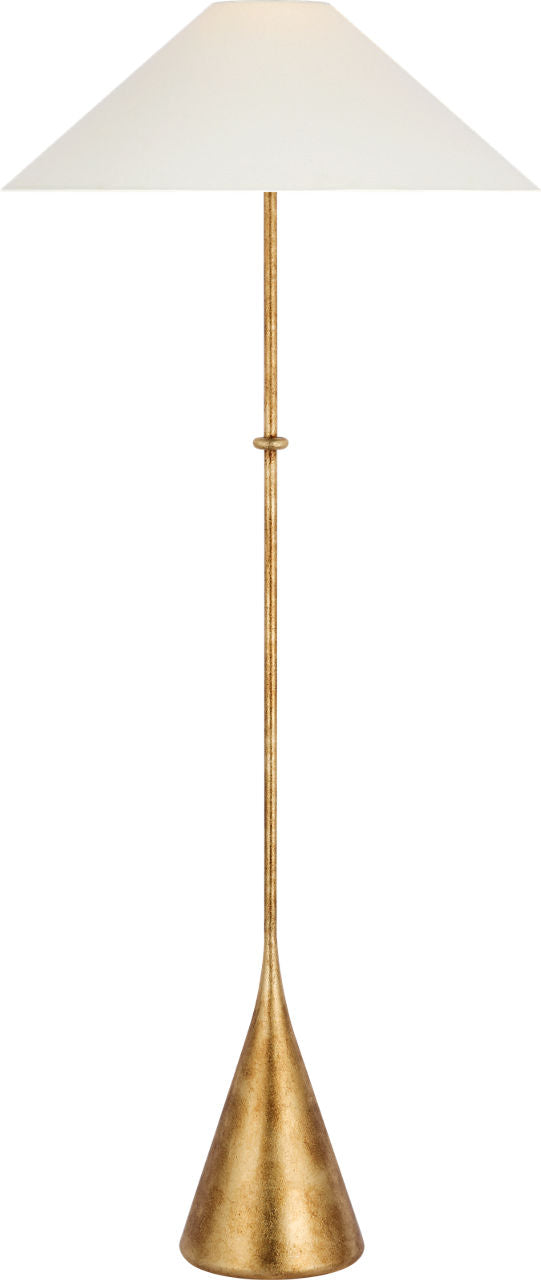 Zealous 62" Floor Lamp — Kelly Wearstler for Visual Comfort & Co. — Museum Gild with Linen Shade