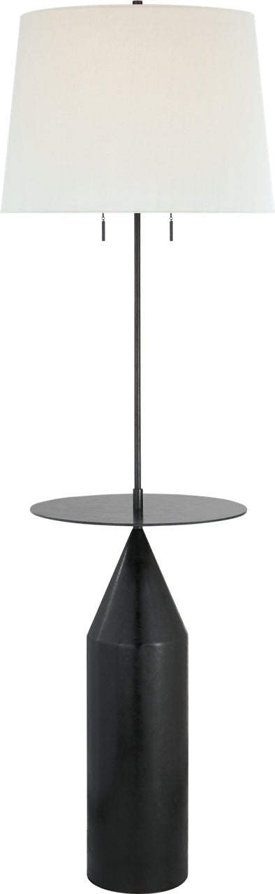 Zephyr Large Floor Light Floor Lamp — Kelly Wearstler for Visual Comfort & Co. — Aged Iron with Linen Shade