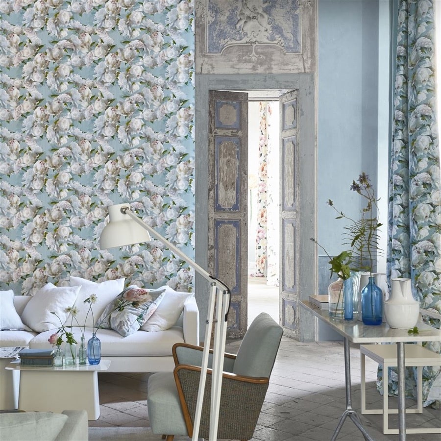 Designers Guild Tyg Peonia Lino Zinc