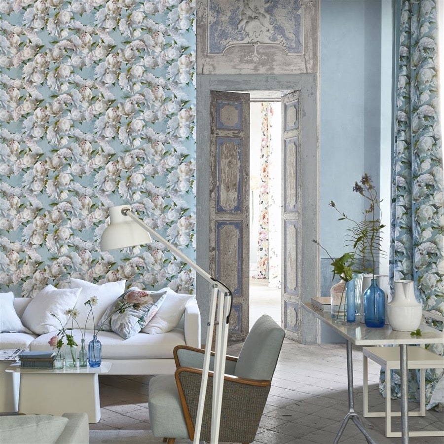 Ladda upp bild till gallerivisning, Designers Guild Tyg Peonia Lino Zinc
