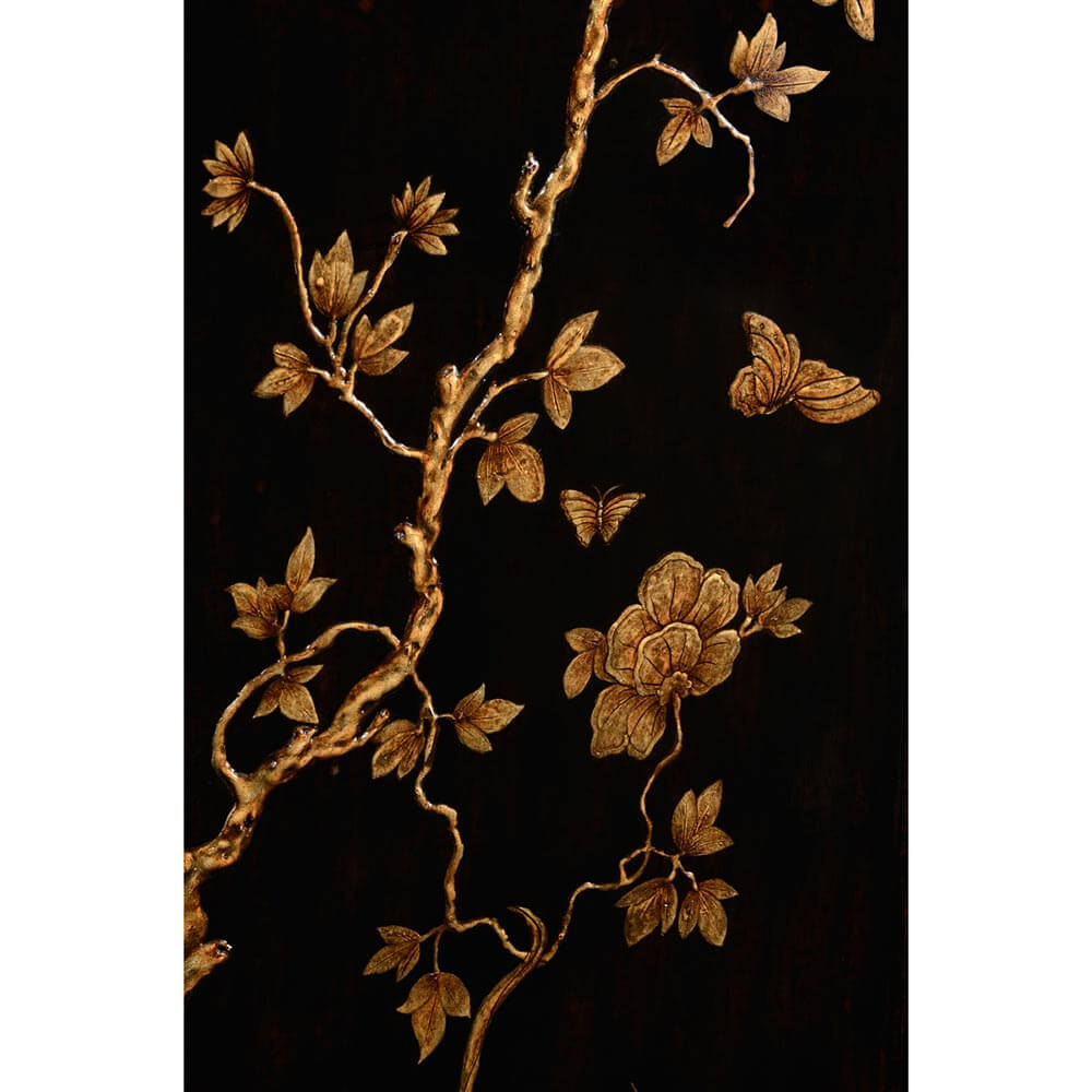 Queen Anne sekretär i valnöt med Chinoiserie interiör