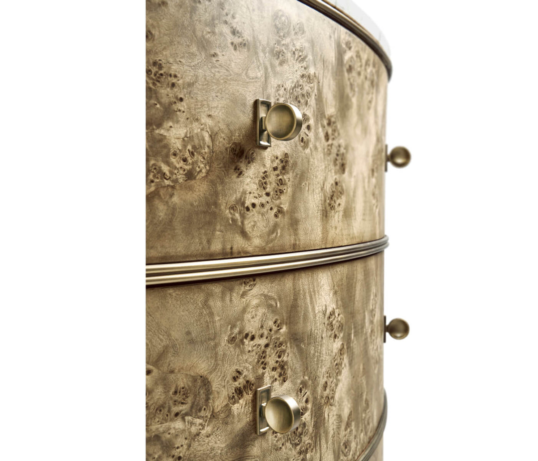 Golden Amber Demilune Chest of Drawers
