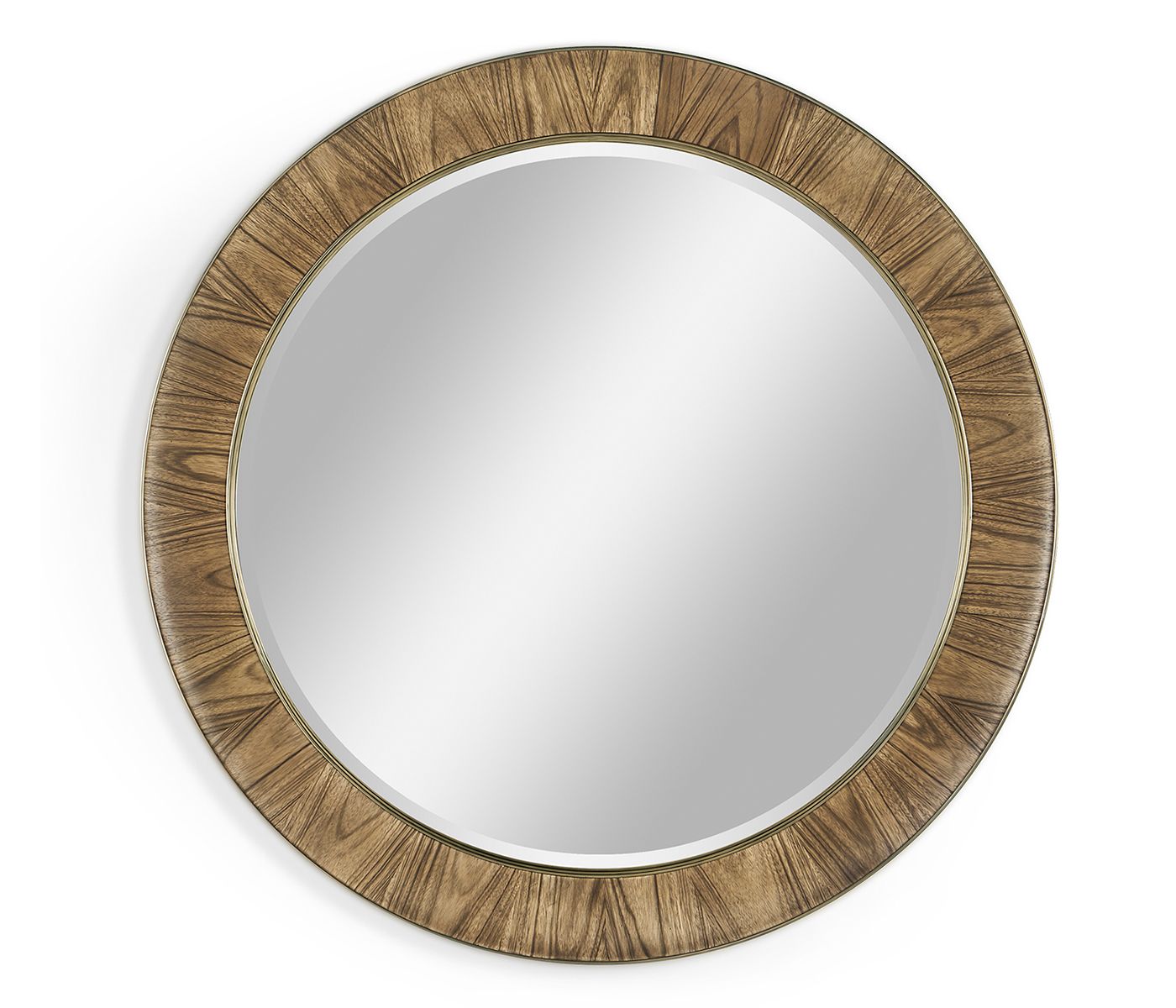 Load image into Gallery viewer, Golden Amber &amp; Brass Round Wall Mirror - Large
